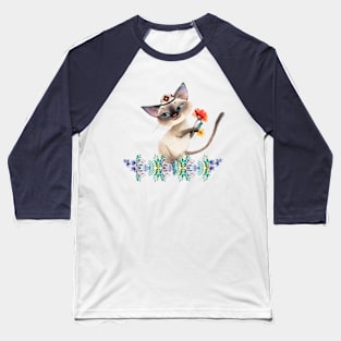 Flower Plant lkat, Cat #1 Baseball T-Shirt